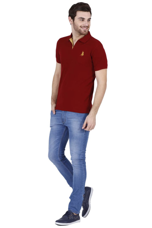 Men’s Maroon Polo T-Shirt – Classic Comfort with a Bold Touch
